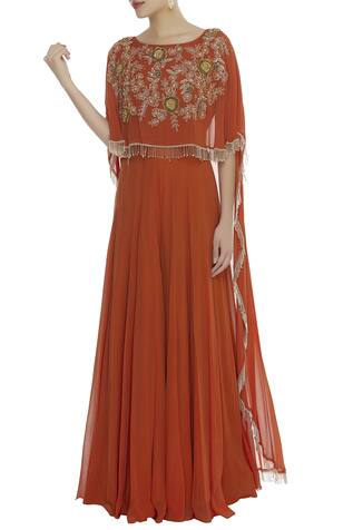 Ushma Vaidya Embroidered Cape Jumpsuit