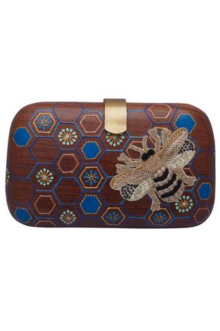 Crazy Palette Bead embroidered clutch box
