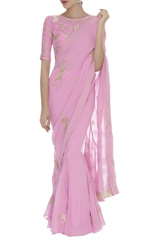 Rohini Bedi pre draped Applique work saree with blouse