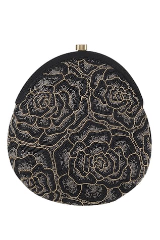 Lovetobag Rose Bead Embroidery Clutch