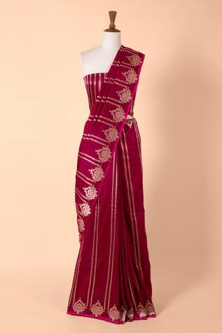 Ekaya Handwoven Silk Banarasi Kadwa Woven Saree