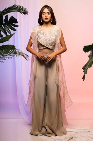 Smriti by Anju Agarwal Organza Jacket Palazzo Set