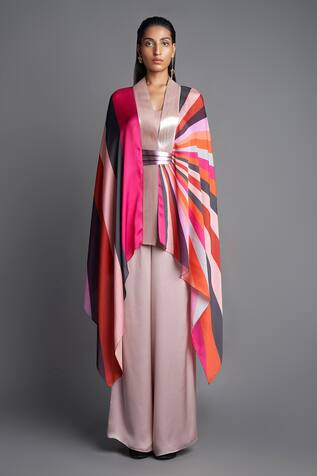 Amit Aggarwal Metallic Draped Cape