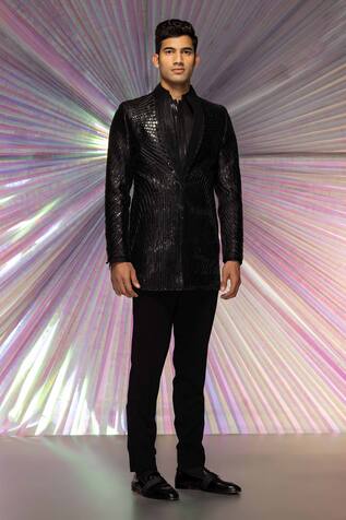 Amit Aggarwal Metallic Embroidered Jacket & Pant Set