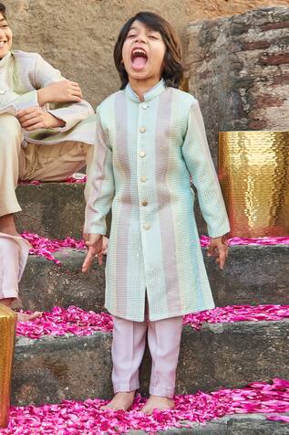 All Boy Couture Sequin Work Achkan & Pant Set