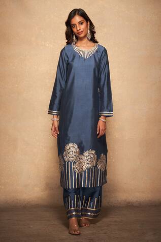 Gulabo by Abu Sandeep A-Line Placement Rose Pattern Kurta