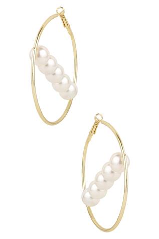 Anaash Pearl Hoop Earrings