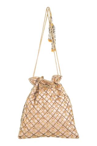 Aloha by P&S Satin Silk Bead Embellished Potli Bag