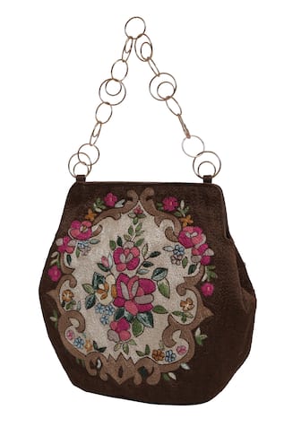 The Leather Garden Floral Embroidered Handbag