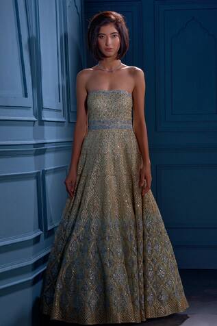 The Indian Bridal Company Bandeau Flared Gown