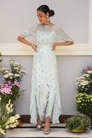 Maison Blu Embroidered Kurta & Dhoti Pant Set 