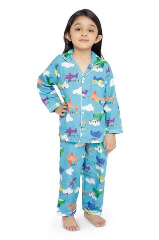 Knitting Doodles Cotton Printed Night Suit