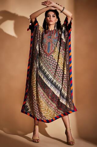 Gulabo by Abu Sandeep Ajrakh Print Kaftan