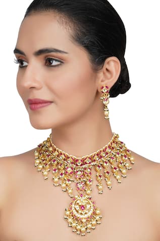 Auraa Trends Kundan Polki Necklace Set