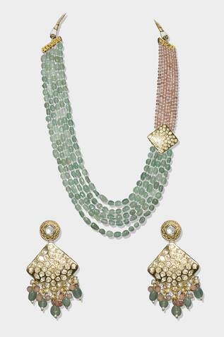 Auraa Trends Kundan Long Necklace Set