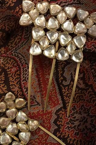 Tarun Tahiliani - Accessories  Stone Hair Pin (Set of 2)