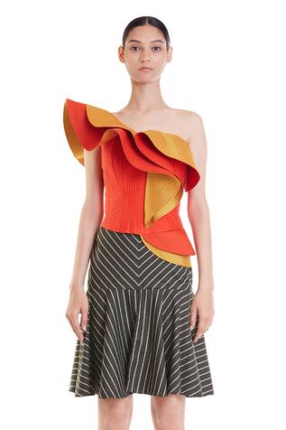 Siddartha Tytler Ruffle Quilted Corset