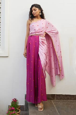 Aapro Lotus Bandhej Saree Gown