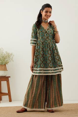 The Indian Cause Cotton Floral Print Angrakha