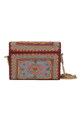 The Leather Garden Balsam Embroidered Box Bag With Sling