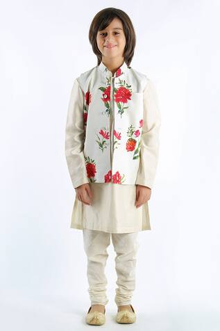 Rohit Bal Linen Floral Print Bundi