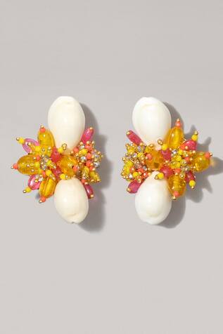 D'oro Kahili Shell Cluster Studs