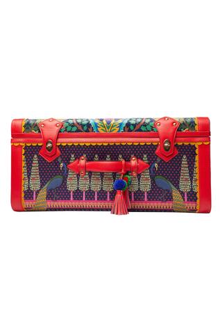Siddhartha Bansal- Accessories Peacock Embroidered Trunk