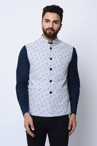 Spring Break Printed Nehru Jacket