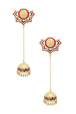Belsi's Enamelled Long Jhumkis