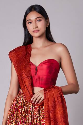 Saaksha & Kinni Printed Bandeau Crop Top
