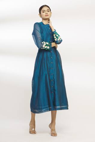 Samyukta Singhania Chanderi Embroidered Midi Dress