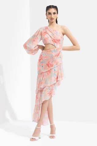 Mandira Wirk Printed One Shoulder Dress