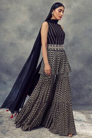 black sharara design