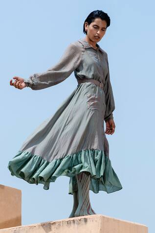 The Loom Art Pure Handwoven Silk Shibori Dress