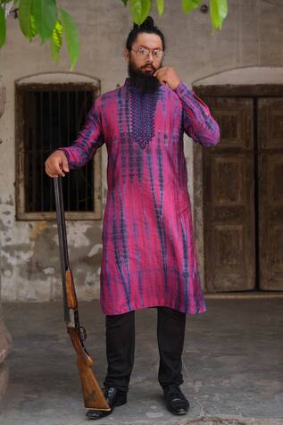 Nitesh Singh Chauhan Tie & Dye Kurta Set