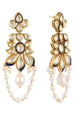 Anayah Jewellery Kundan Pearl Danglers