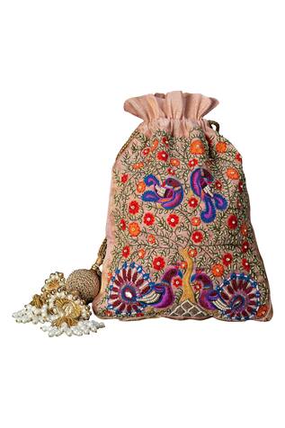 Clutch’D Floral Embroidered Potli Bag