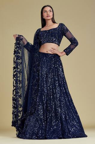 Cherie D Silk Embroidered Lehenga Set