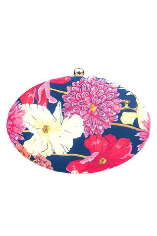 NR by Nidhi Rathi Satin Oval Clutch With Sling