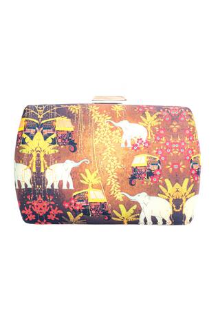 NR by Nidhi Rathi Satin Box Clutch With Sling