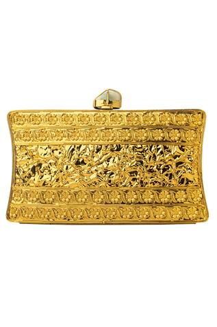 NR by Nidhi Rathi Embellished Box Clutch With Sling