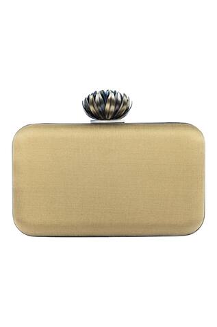 NR by Nidhi Rathi Fluorescent Antique Work Clutch With Sling