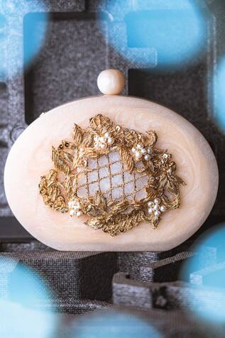 Resin Stone Embellished Clutch