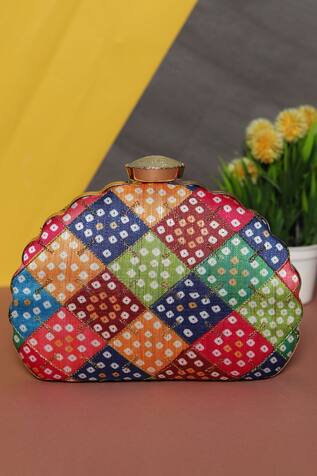 NR by Nidhi Rathi Bandhani Print Clutch Bag