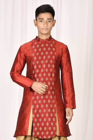 Aryavir Malhotra Printed Silk Kurta