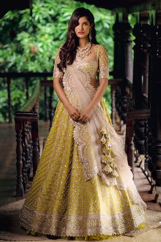 Anushree Reddy Organza Embellished Lehenga Set