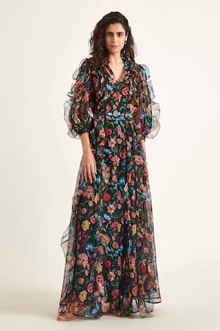 Pankaj & Nidhi Colortura Printed Maxi Dress 