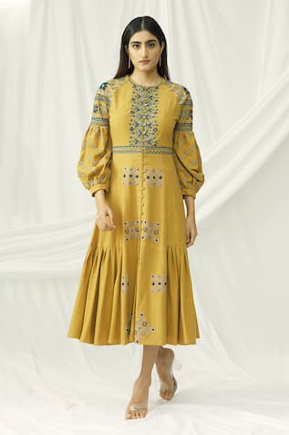 Chandrima Kala Cotton Midi Dress