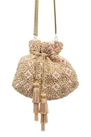 SG Collection by Sonia Gulrajani Delilah Velvet Embroidered Potli Bag