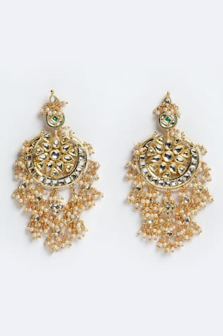 Dugran By Dugristyle Kundan Floral Earrings